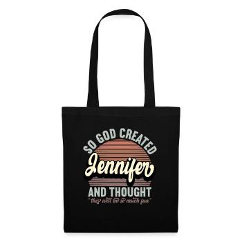 Nom Jennifer Cadeau Anniversaire Dire Drôle - Sac en tissu - noir - Devant