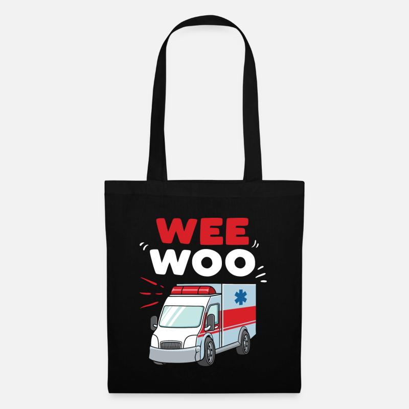 Wee Woo Ambulance Sanitäter Emergency Medic Geschenk - Stoffbeutel - Schwarz