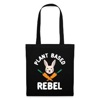 Pflanzliches Rebellenkaninchen Funny Easter Vegan - Stoffbeutel - Schwarz - Vorne