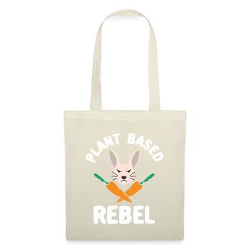 Lapin rebelle à base de plantes Drôle de Pâques Végétalien - Sac en tissu - nature - Devant