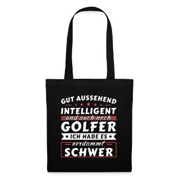 Gut aussehend intelligent - Golfer Edition - Stoffbeutel - Schwarz - Vorne