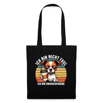 Ich Bin Nicht Faul Jack Russel terrier Jackie - Stoffbeutel - Schwarz - Vorne
