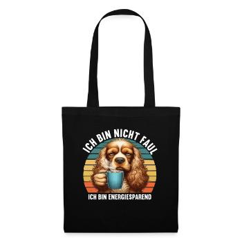 Ich Bin Nicht Faul Cocker Spaniel Spanielhund - Stoffbeutel - Schwarz - Vorne
