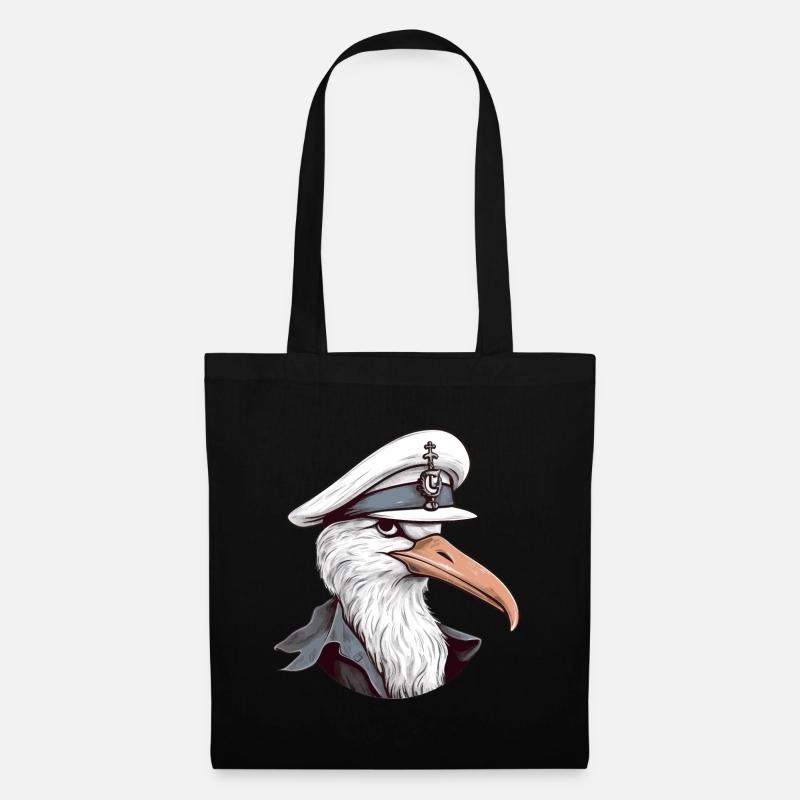 Möwe - Stoffbeutel - Schwarz