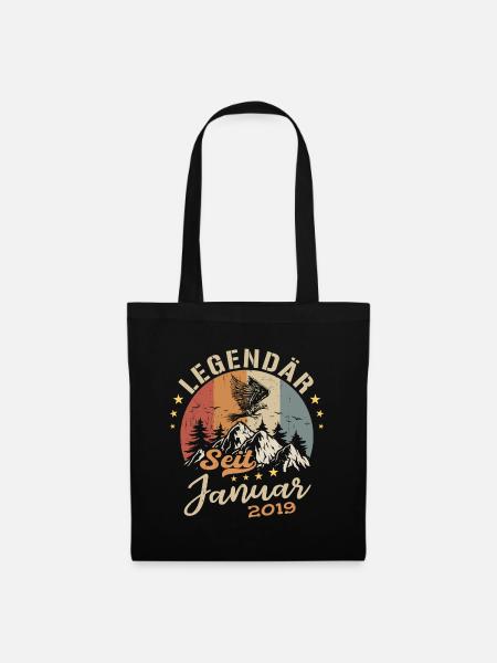 Legendär seit Januar 2019 Geburtstag - Stoffbeutel - Schwarz