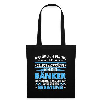 Je me parle à vous-même - Édition Banquier - Sac en tissu - noir - Devant