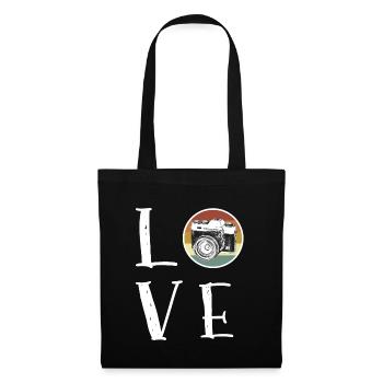 Photographe photographe prenant un cadeau photographique - Sac en tissu - noir - Devant