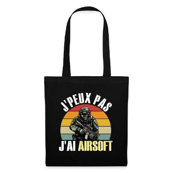 Je Peux Pas J'Ai Airsoft Humour Airsofteur - Sac en tissu - noir - Devant