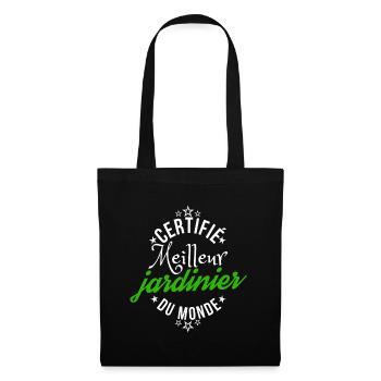 certifié meilleur jardinier cadeau humour jardin - Sac en tissu - noir - Devant