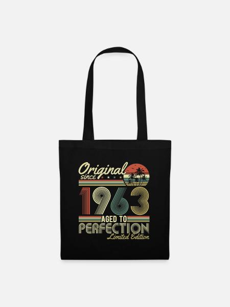 Original 1963 Jahrgang Vintage Geburtstag Retro - Stoffbeutel - Schwarz