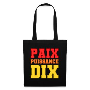 Paix puissance dix - Sac en tissu - noir - Devant