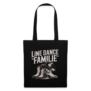 Linedance Familie Papa Mama Kinder - Stoffbeutel - Schwarz - Vorne