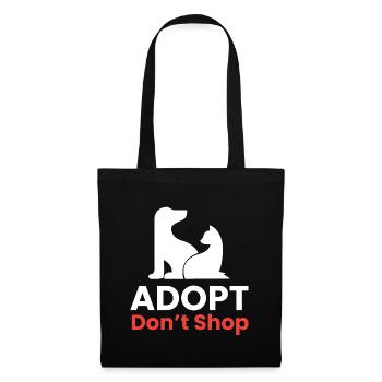 Adopt - dont shop I Tierretter - Stoffbeutel - Schwarz - Vorne