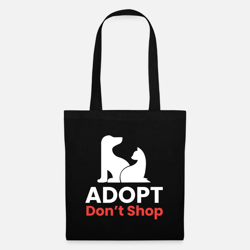 Adopt - dont shop I Tierretter - Stoffbeutel - Schwarz
