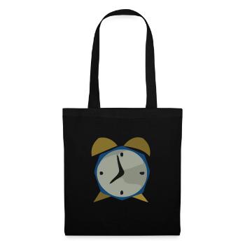 time clock (alarm clock) (cartoon) - Tote Bag - black - Front