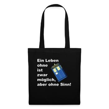 ein leben ohne tardis - Stoffbeutel - Schwarz - Vorne