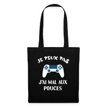 citation cool geek - Sac en tissu - noir - Devant