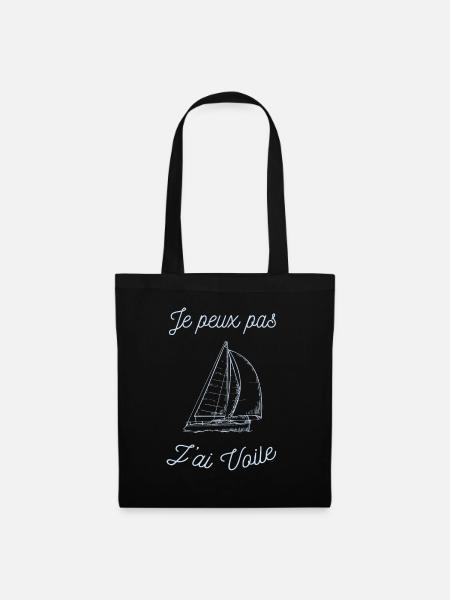 tee shirt voilier - Sac en tissu - noir