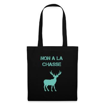 Non à la chasse oui à la nature - Sac en tissu - noir - Devant