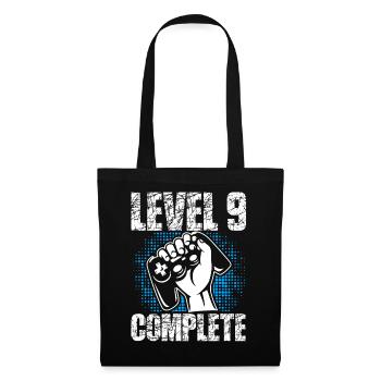 Niveau 9 Cadeau d’anniversaire complet 9 ans Joueur - Sac en tissu - noir - Devant