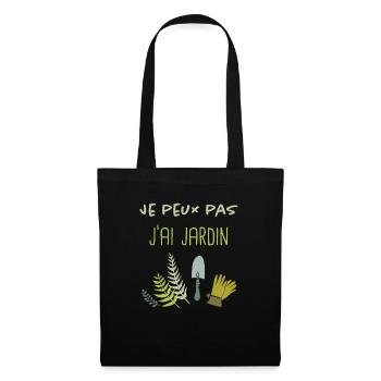 Je peux pas, j'ai jardin - Sac en tissu - noir - Devant