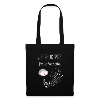 Je peux pas j'ai chorale - Sac en tissu - noir - Devant