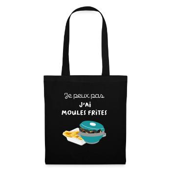 Je peux pas j'ai moules frites - Sac en tissu - noir - Devant