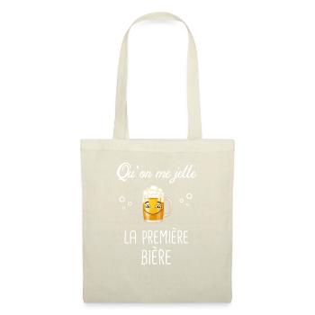 Citation drole bière - Sac en tissu - nature - Devant