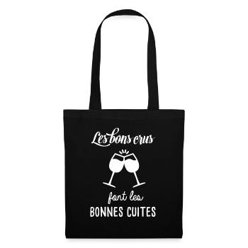 Phrase humoristique Vin - Sac en tissu - noir - Devant