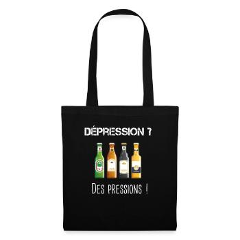 Phrase drole biere - Sac en tissu - noir - Devant