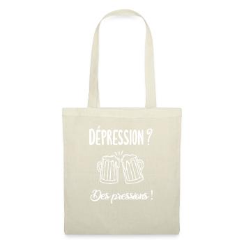 Citation drole biere - Sac en tissu - nature - Devant