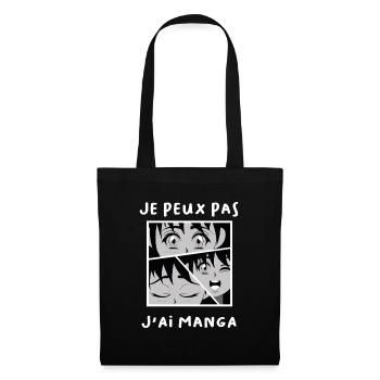 Je peux pas j'ai MANGA ! - Sac en tissu - noir - Devant