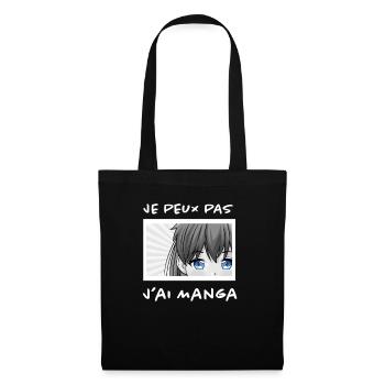 Illustration Manga - Sac en tissu - noir - Devant