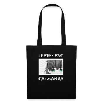 Dessin Manga - Sac en tissu - noir - Devant