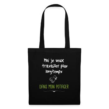 travailler dans mon jardin - Sac en tissu - noir - Devant