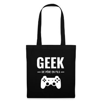 Humour Geek De Père En Fils - Homme - Sac en tissu - noir - Devant