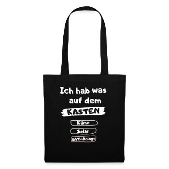 Ich hab was auf dem Kasten | Camping | Kastenwagen - Stoffbeutel - Schwarz - Vorne