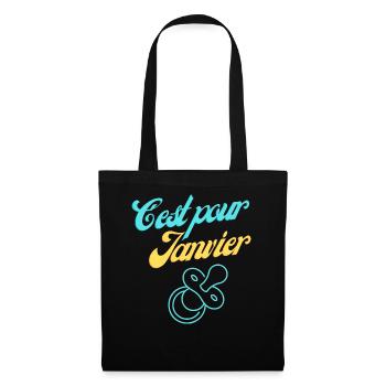 Une Nouvelle Année, Une Nouvelle Vie : Bébé Arrive - Sac en tissu - noir - Devant