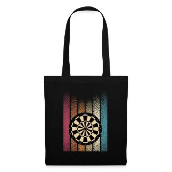 Retro Dartturnier Darter Dartpfeile Dartscheibe - Stoffbeutel - Schwarz - Vorne