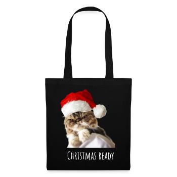 Angry Cat - Christmas Ready - Stoffbeutel - Schwarz - Vorne