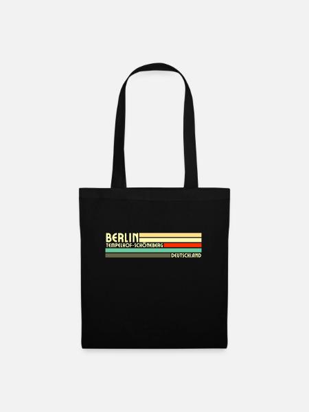 Retro Vintage Berlin Tempelhof-Schöneberg - Stoffbeutel - Schwarz