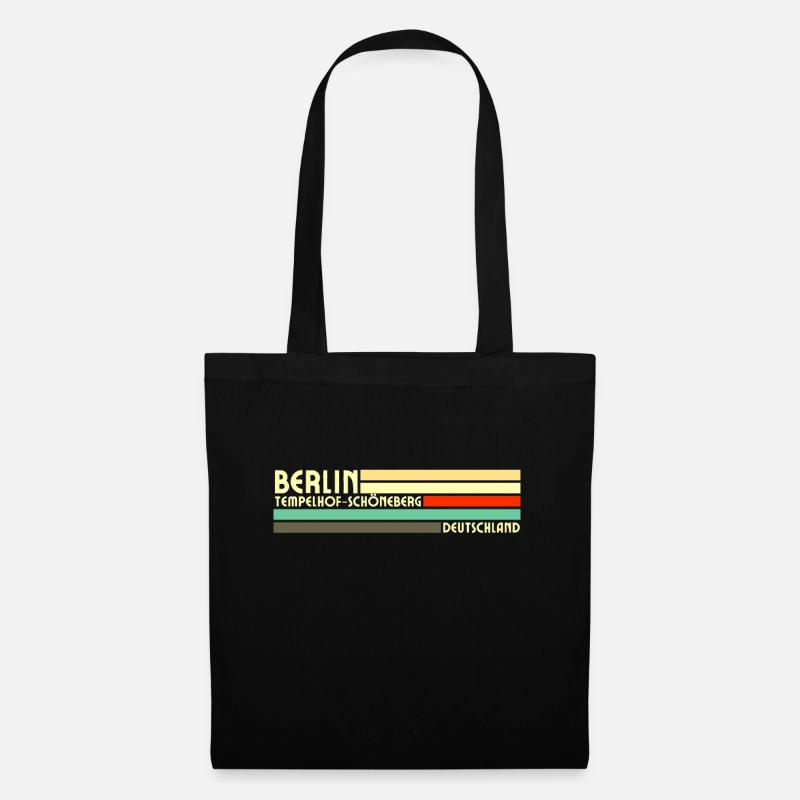 Retro Vintage Berlin Tempelhof-Schöneberg - Stoffbeutel - Schwarz