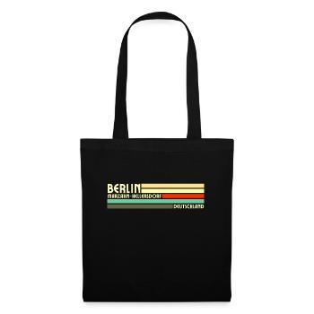 Retro Vintage Berlin Marzahn-Hellersdorf - Stoffbeutel - Schwarz - Vorne