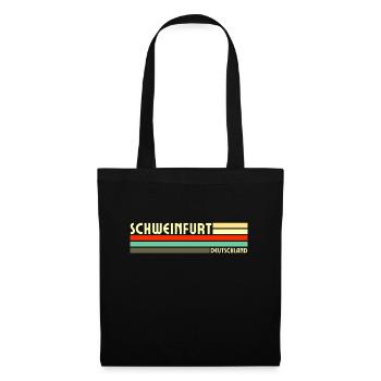 Retro Vintage Schweinfurt - Stoffbeutel - Schwarz - Vorne