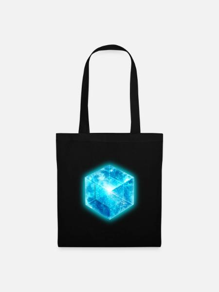 Tesseract, 4D Hypercube, digital , Symbol - Stoffbeutel - Schwarz
