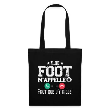Football foot footballeur footballeuse sport - Sac en tissu - noir - Devant