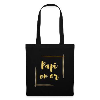 PAPI EN OR - Sac en tissu - noir - Devant