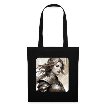 Fantasy Anime Fille Viking Germanique Trigues Moyen Âge - Sac en tissu - noir - Devant