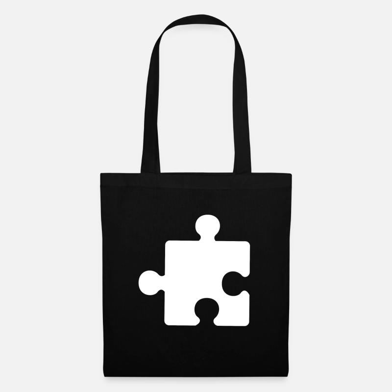 Puzzle Puzzlestück Autismus Bewusstsein Geschenk - Stoffbeutel - Schwarz