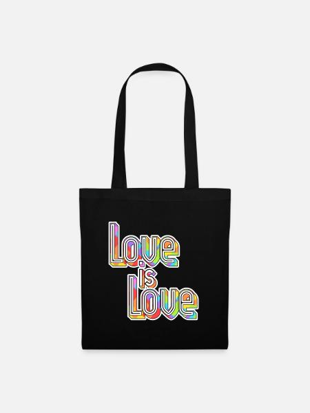 Love Is Love Gay Pansexuell Bi LGBTQ LGBT Geschenk - Stoffbeutel - Schwarz